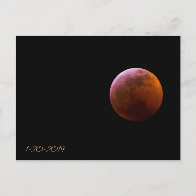 Toppen blodvargmåne - sammanlagd Lunar förmörkelse Vykort (Framsida)
