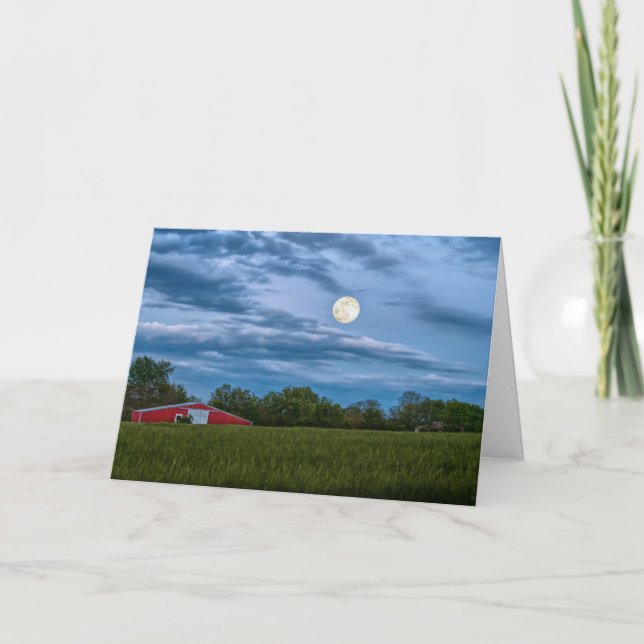 Toppen blomma Måne över en barn Kort (Framsida)