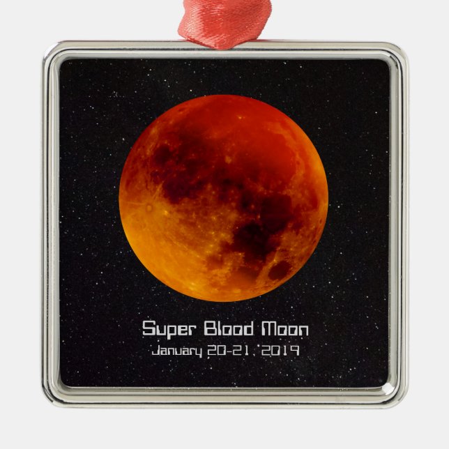 Toppen Blood Måne Eclipse 2019 Julgransprydnad Metall (Framsidan)