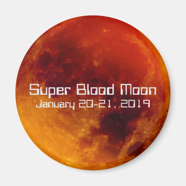 Toppen Blood Måne Eclipse 2019 Magnet (Framsidan)