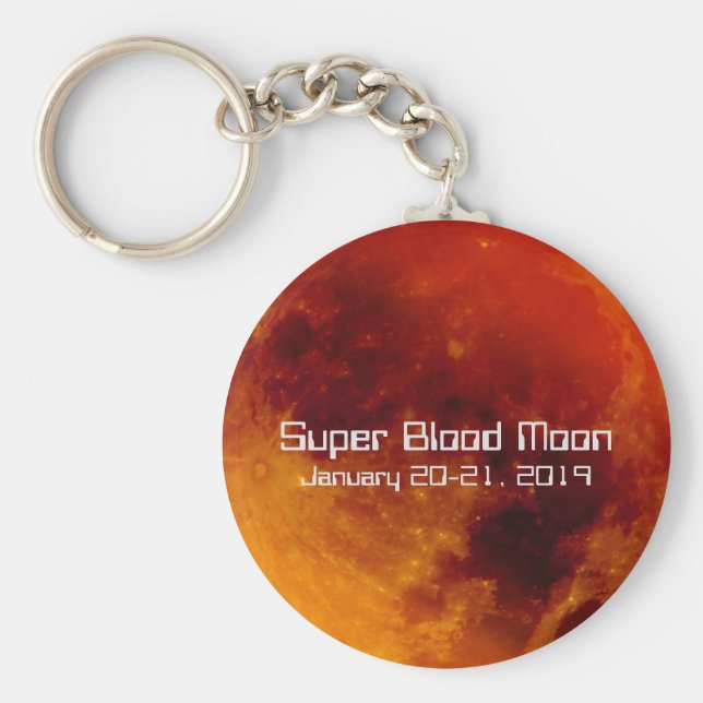 Toppen Blood Måne Eclipse 2019 Nyckelring (Framsidan)