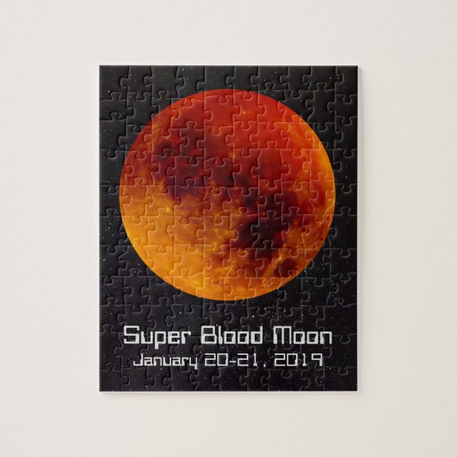 Toppen Blood Måne Eclipse 2019 Pussel (Vertikal)