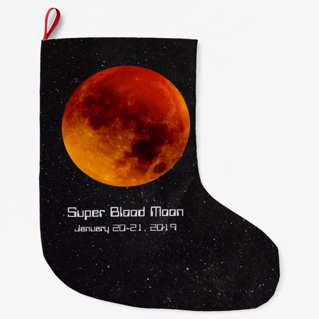 Toppen Blood Måne Eclipse 2019 Stor Julstrumpa (Framsidan)