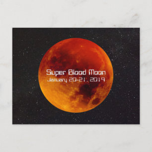 Toppen Blood Måne Eclipse 2019 Vykort