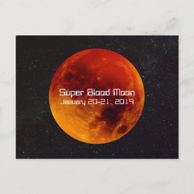 Toppen Blood Måne Eclipse 2019 Vykort (Framsida)