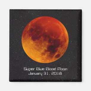 Toppen Blue Blood Måne 2018 A sällsynt och speciel Magnet