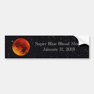 Toppen Blue Blood Måne 2018 Bildekal