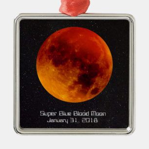 Toppen Blue Blood Måne 2018 Julgransprydnad Metall