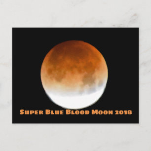 Toppen Blue Blood Måne 2018 Vykort