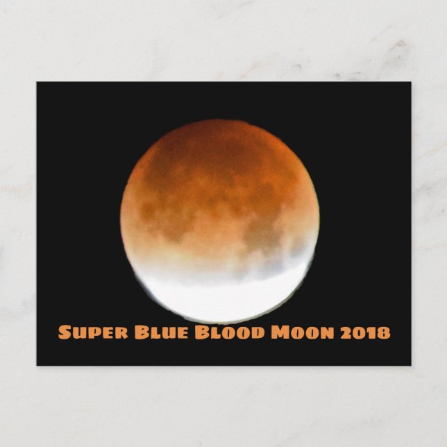 Toppen Blue Blood Måne 2018 Vykort (Framsida)