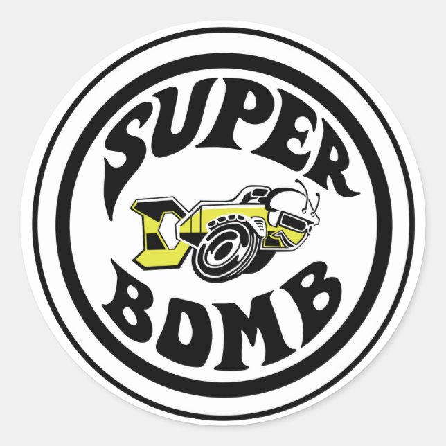 Toppen Bomb Sticker Runt Klistermärke (Framsida)