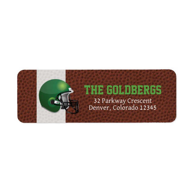 Toppen Bowl American Football Pub Mitzvah Adress Returadress Etikett (Framsidan)