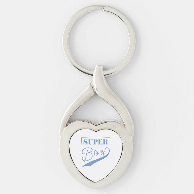 Toppen Boy Twisted Heart Silverfärgad Nyckelring (Framsidan)