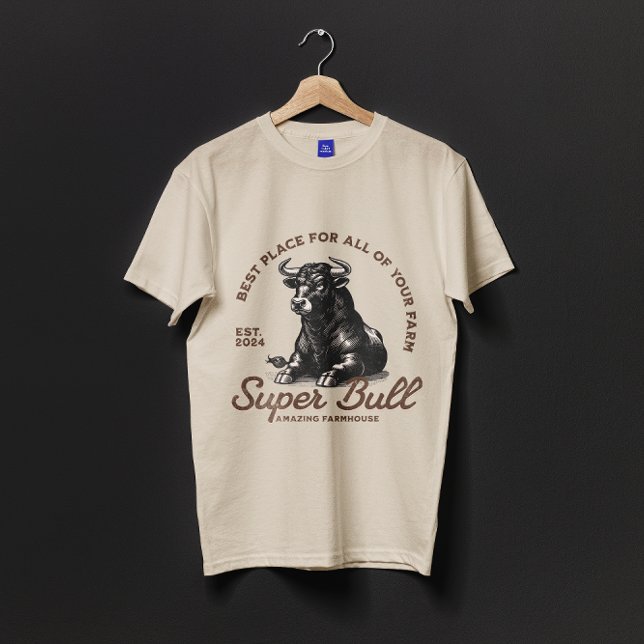 Toppen Bull Fantastisk Farmhouse T Shirt (Skapare uppladdad)