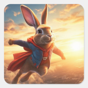 Toppen Bunny Fyrkantigt Klistermärke