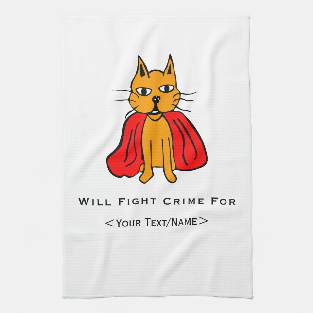 Toppen Cat Fight Crime for<Your Text/Name> Kökshandduk (Vertikal)
