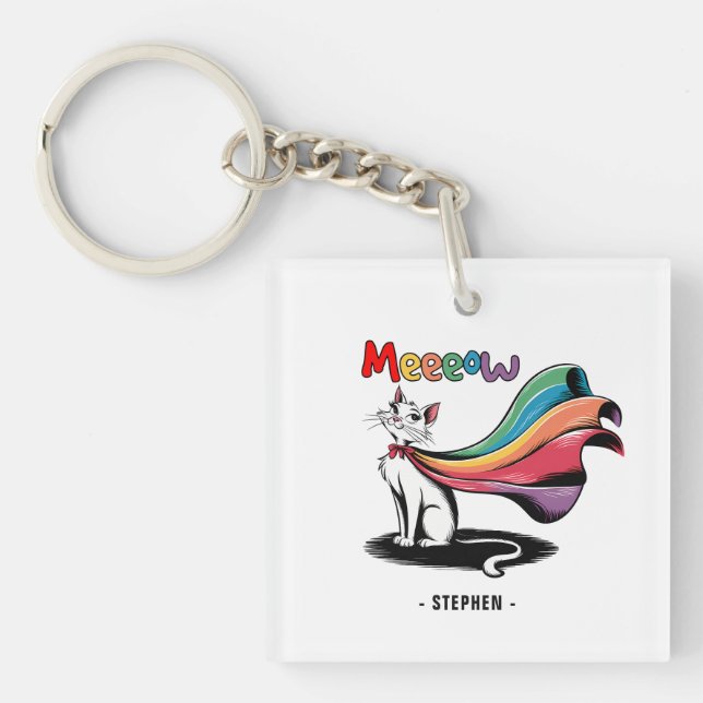 Toppen Cat Meeow - Pride av regnbåge - Katt av (Framsidan)