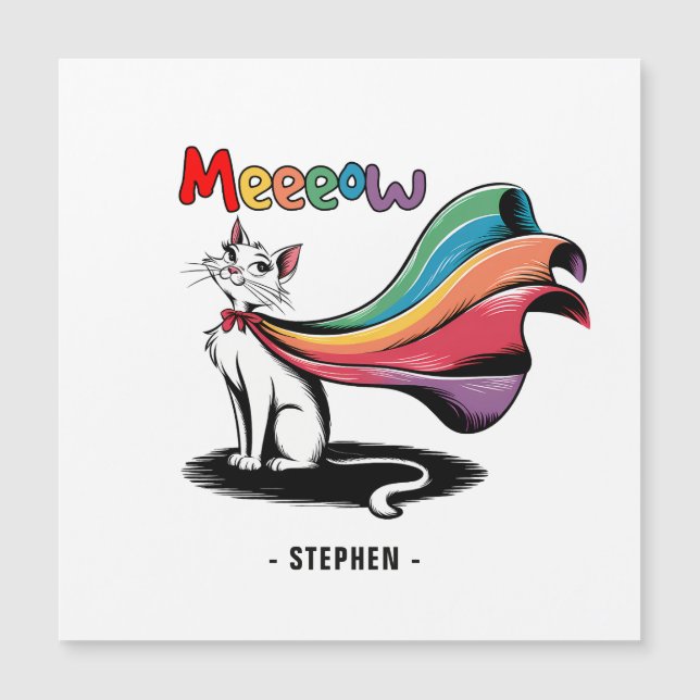 Toppen Cat Meeow - Pride av regnbåge - Katt av (Framsida)