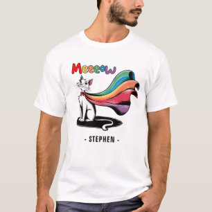 Toppen Cat Meeow - Pride av regnbåge - Katt av T Shirt