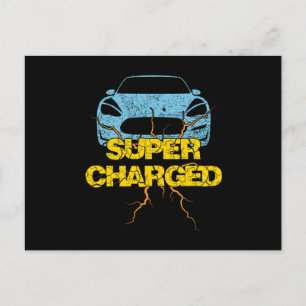 Toppen Charged Electrical Car Automobile Fordon Gi Vykort