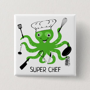 Toppen Chef Grönt Octopus Personalize Knapp