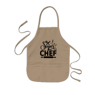 Toppen Chef Kitchen Apron med Verktyg Barnförkläde