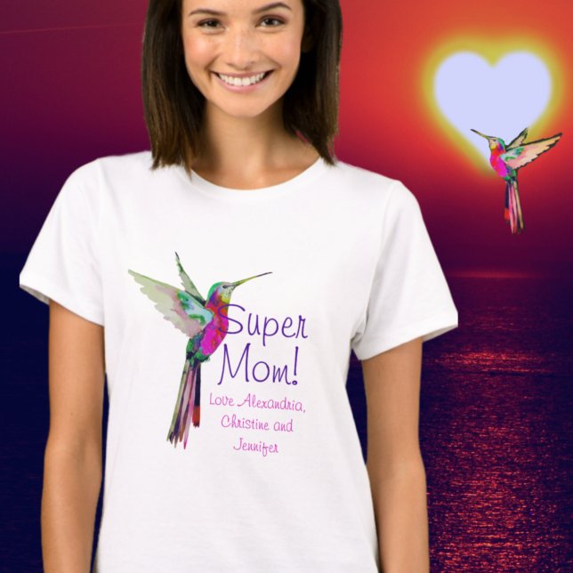 Toppen Colorful Hummingbird Mor T-Shirt (Skapare uppladdad)