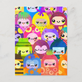 Toppen Colorful Kawaii Monsters Vykort