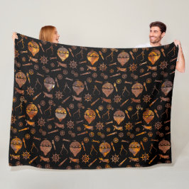 Toppen Colorful Rust Steampunk Balloon Theme Fleecefilt