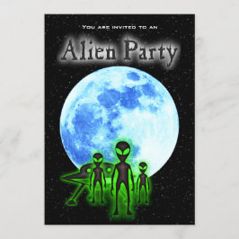 Toppen Coola Alien & UFO Party Inbjudan