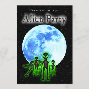Toppen Coola Alien & UFO Party Inbjudan