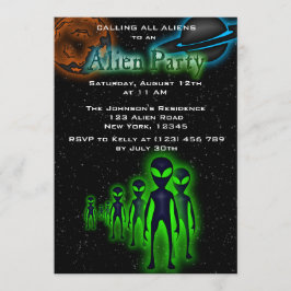 Toppen Coola Alien & UFO Party Inbjudan