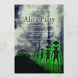 Toppen Coola Alien & UFO Party Inbjudan