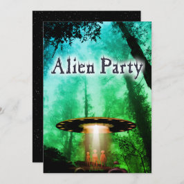 Toppen Coola Alien & UFO Party Inbjudan
