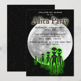 Toppen Coola Alien & UFO Party Inbjudan