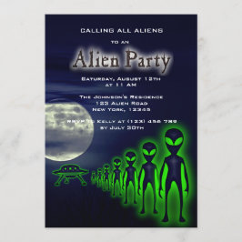 Toppen Coola Alien & UFO Party Inbjudan