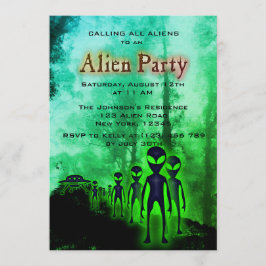 Toppen Coola Alien & UFO Party Inbjudan