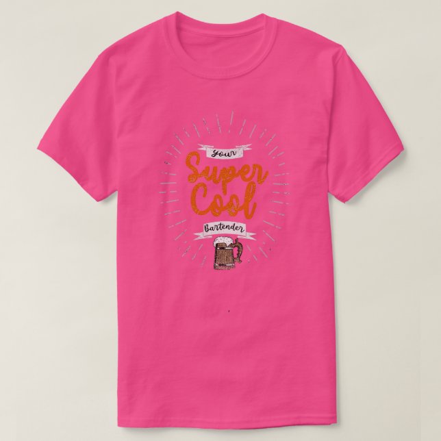 Toppen Coola Bartender T Shirt (Design framsida)