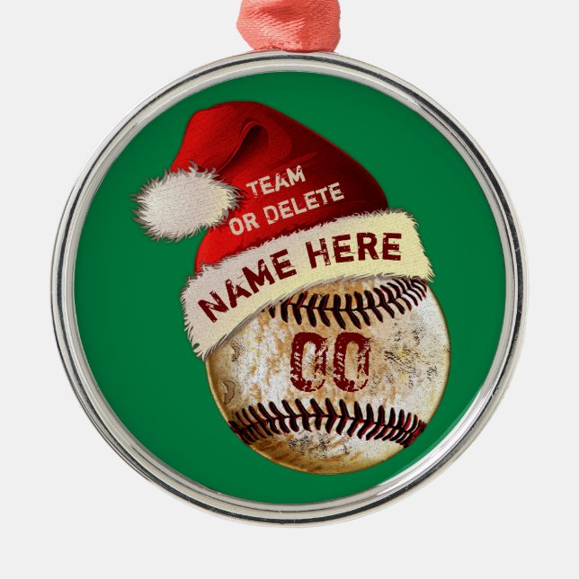 Toppen Coola Baseball Player Ornaments, Personlig Julgransprydnad Metall (Framsidan)