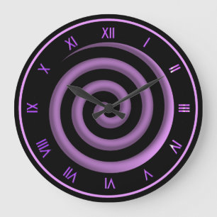 Toppen Coola Black and Lavender Spiral Wall Clock Stor Klocka