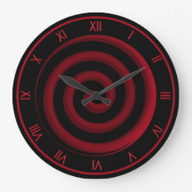 Toppen Coola Black and Red Spiral Wall Clock