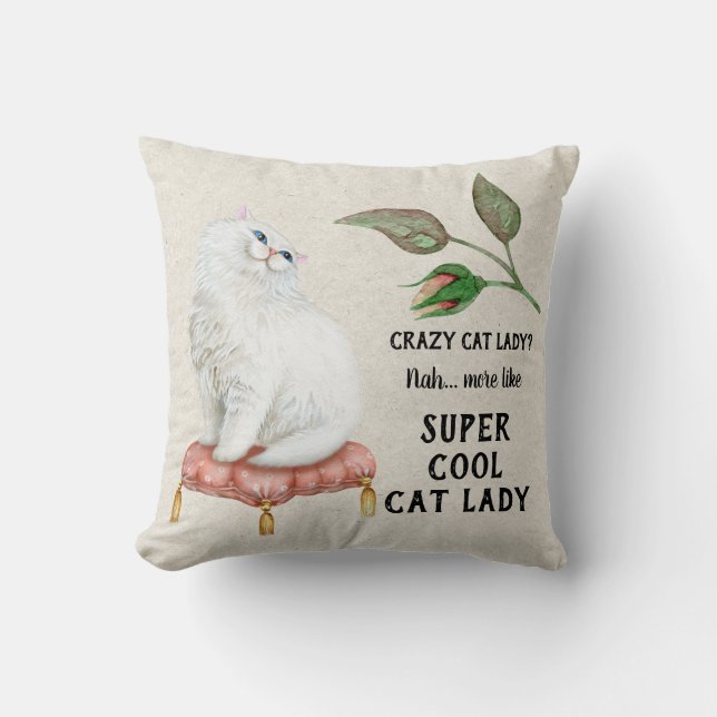 Toppen Coola Cat Dam Hip Typografi persian Cat Kudde (Framsida)
