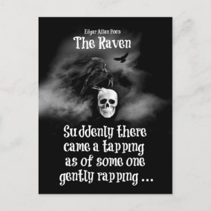 Toppen Coola Edgar Allan Poe's Raven Halloween Vykort
