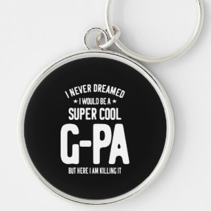 Toppen Coola G-Pa Farfar Gift Rund Silverfärgad Nyckelring