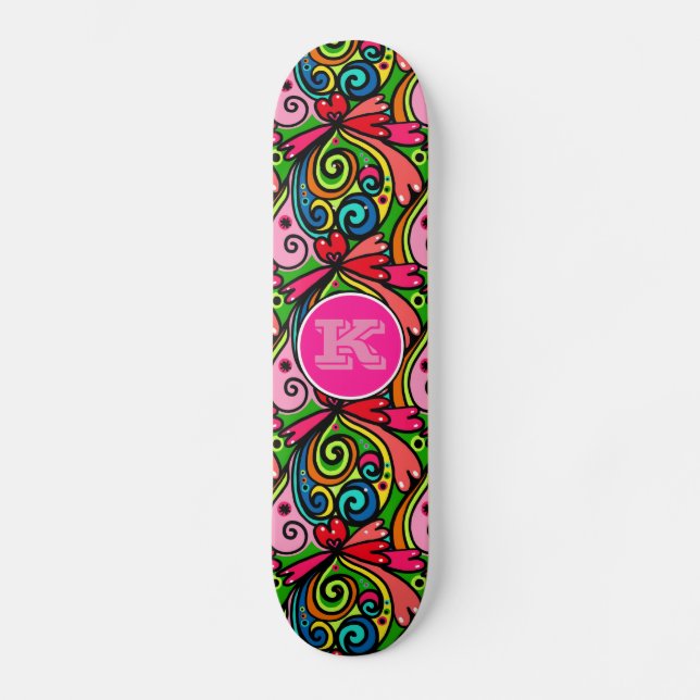 Toppen Coola Girly Graffiti w/Monogram Skateboard Bräda 21,5 Cm (Framsida)