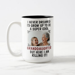 Toppen Coola Granddotter Killing It & Anpassningsb Två-Tonad Mugg