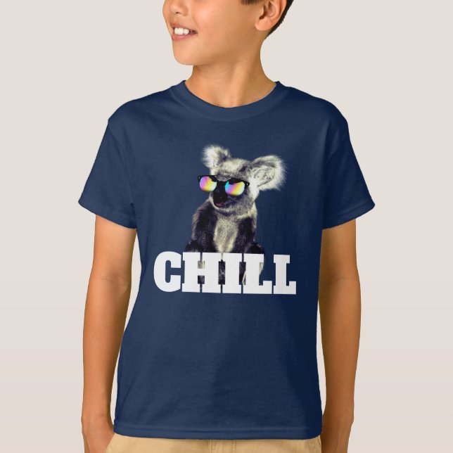 Toppen Coola Koala Bear i Sunglass T-shirt (Framsida)