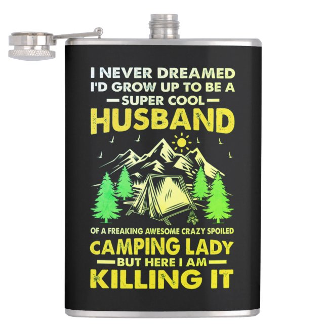 Toppen Coola Make i Camping Dam Funny Camper Fickplunta (Öppnad)