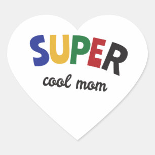 Toppen coola mamma hjärtformat klistermärke