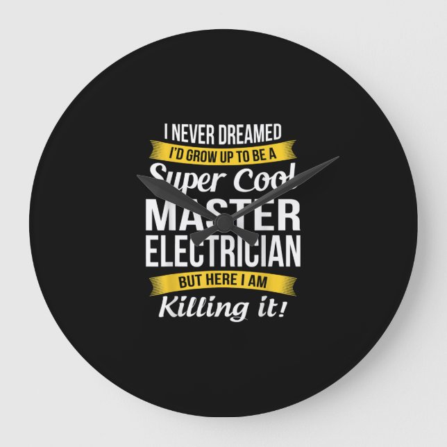 Toppen Coola Master Electrician Funny Gift Stor Klocka (Framsida)